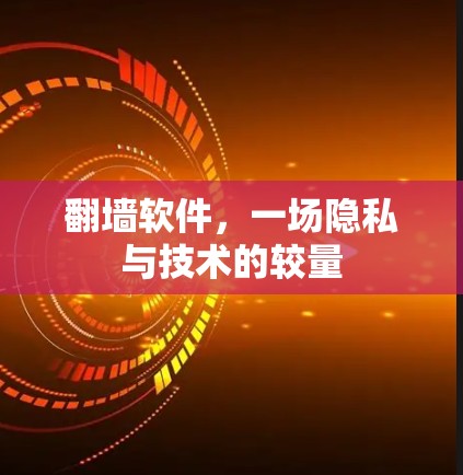 翻墙软件，一场隐私与技术的较量