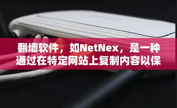 翻墙软件，如NetNex，是一种通过在特定网站上复制内容以保护个人隐私的工具。虽然翻墙软件本身提供了一种暂时的安全措施，但实际使用中存在许多潜在风险，以下是一些关键点