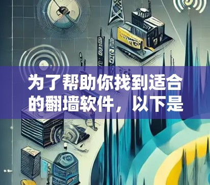 为了帮助你找到适合的翻墙软件，以下是分步骤的建议